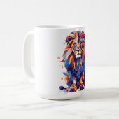 Geometrisches, farbiges Löwendesign Kaffeetasse (Vorderseite Links)
