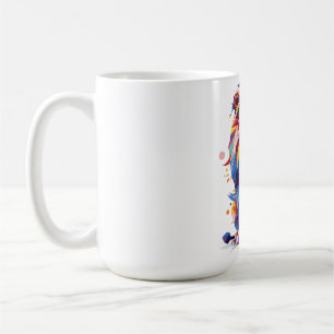 Geometrisches, farbiges Löwendesign Kaffeetasse