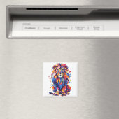 Geometrisches, farbiges Löwendesign Magnet (In Situ (Geschirrspüler))