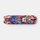 Geometrisches, farbiges Löwendesign Skateboard (Horizontal)