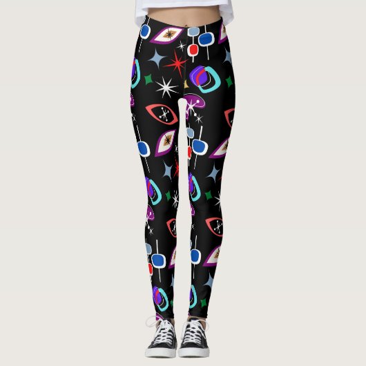Geometrisches farbiges Muster Leggings (Vorderseite)