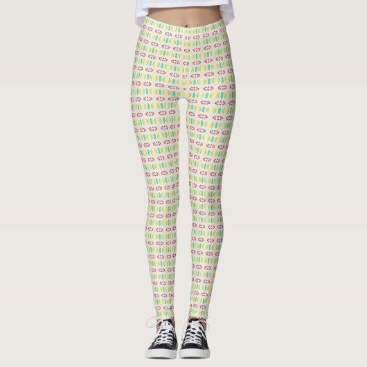 Geometrisches, farbiges Muster Leggings (Vorderseite)