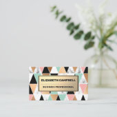 Geometrisches Farbmuster für schwarze Marmorfarben Visitenkarte (Stehend Vorderseite)