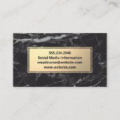 Geometrisches Farbmuster für schwarze Marmorfarben Visitenkarte (Rückseite)