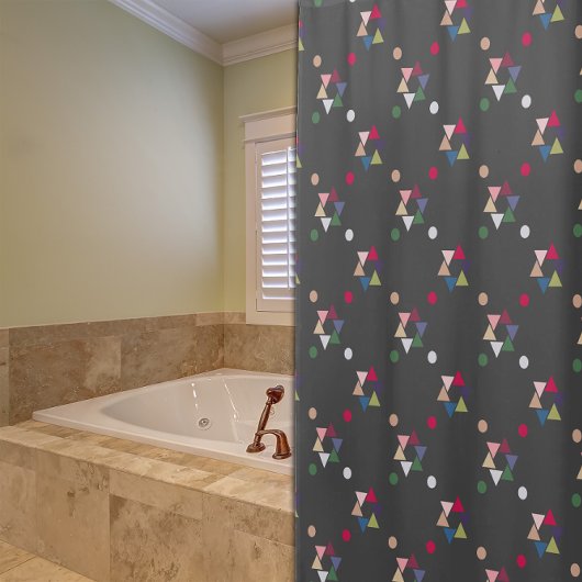 Geometrisches Farbmuster Grauer moderner Duschvorh Duschvorhang