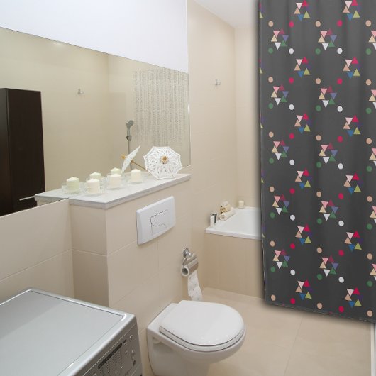 Geometrisches Farbmuster Grauer moderner Duschvorh Duschvorhang