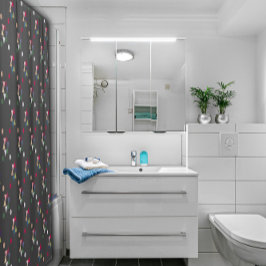 Geometrisches Farbmuster Grauer moderner Duschvorh Duschvorhang