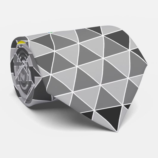 Geometrisches Farbrad Krawatte (Gerollt)