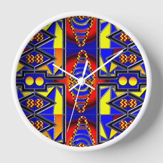 Geometrisches Farbverlauf-Muster  Uhr (Vorderseite)