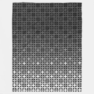 Geometrisches Farbverlaufsmuster Schwarz/Weiß Fleecedecke
