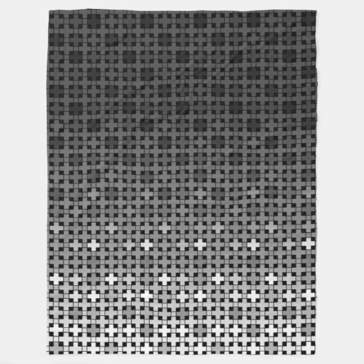 Geometrisches Farbverlaufsmuster Schwarz/Weiß Fleecedecke (Vorderseite)