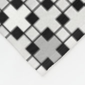 Geometrisches Farbverlaufsmuster Schwarz/Weiß Fleecedecke (Ecke)