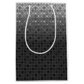 Geometrisches Farbverlaufsmuster Schwarz/Weiß Mittlere Geschenktüte (Vorderseite)