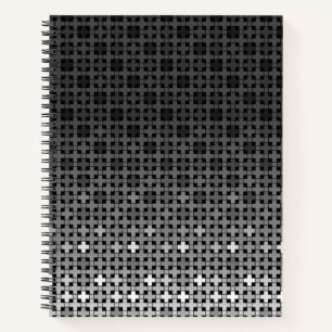 Geometrisches Farbverlaufsmuster Schwarz/Weiß Notizblock