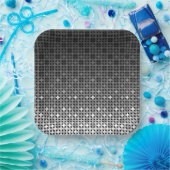 Geometrisches Farbverlaufsmuster Schwarz/Weiß Pappteller (Party)