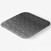 Geometrisches Farbverlaufsmuster Schwarz/Weiß Pappteller (Gewinkelt)