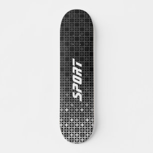 Geometrisches Farbverlaufsmuster Schwarz/Weiß Skateboard