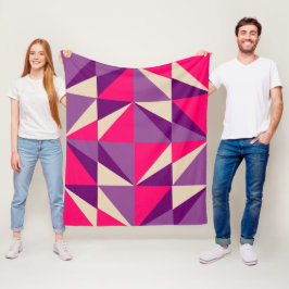 Geometrisches, fettrosa und Lila Muster Fleecedecke