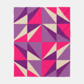 Geometrisches, fettrosa und Lila Muster Fleecedecke (Vorderseite)