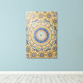 Geometrisches Fliesenmuster, Marokko Leinwanddruck (Insitu (Holzboden))