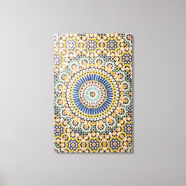 Geometrisches Fliesenmuster, Marokko Leinwanddruck