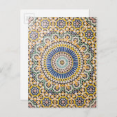Geometrisches Fliesenmuster, Marokko Postkarte (Vorne/Hinten)