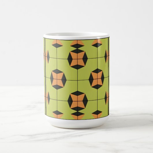 Geometrisches Fliesenmuster mit hellen Farben Kaffeetasse (Mittel)