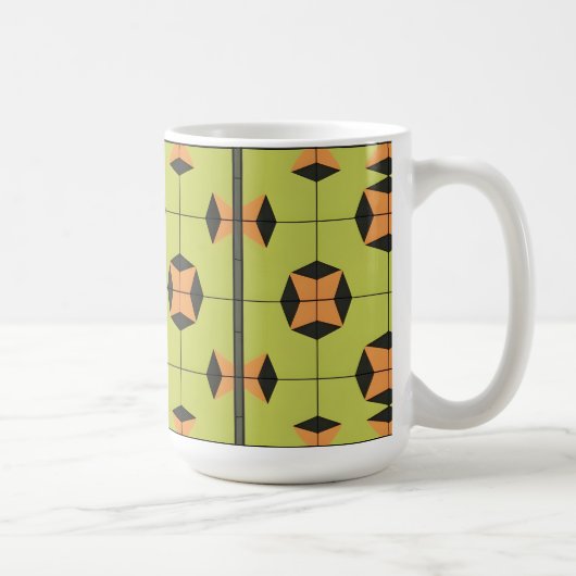 Geometrisches Fliesenmuster mit hellen Farben Kaffeetasse (Rechts)