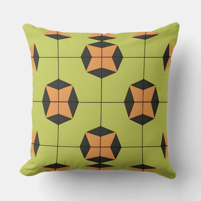 Geometrisches Fliesenmuster mit hellen Farben Kissen (Vorderseite)