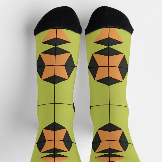 Geometrisches Fliesenmuster mit hellen Farben Socken (Oben)
