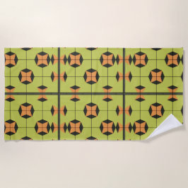 Geometrisches Fliesenmuster mit hellen Farben Strandtuch