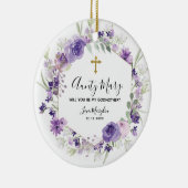 Geometrisches floral Lila Werden Sie Großmutter Keramik Ornament (Rechts)