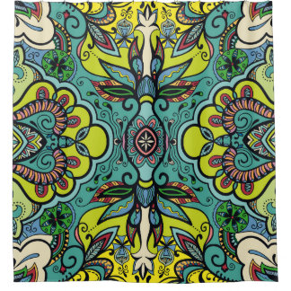 Geometrisches, florales, farbiges abstrakt nahtlos duschvorhang