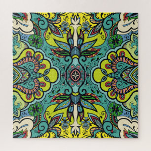 Geometrisches, florales, farbiges abstrakt nahtlos puzzle