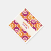 Geometrisches, florales Lila Orange des mittleren Serviette (Ecke)