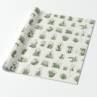 Geometrisches Florarium mit sukkulentem Muster.  Geschenkpapier