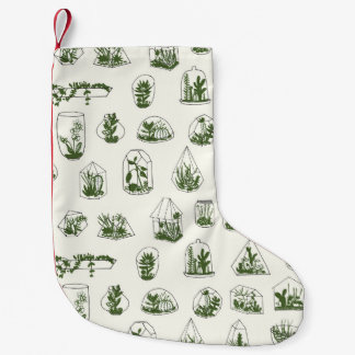 Geometrisches Florarium mit sukkulentem Muster.  Kleiner Weihnachtsstrumpf