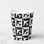 Geometrisches Flugzeug für Schwarz-weiße Luftfahrz Pappbecher (Rechts)