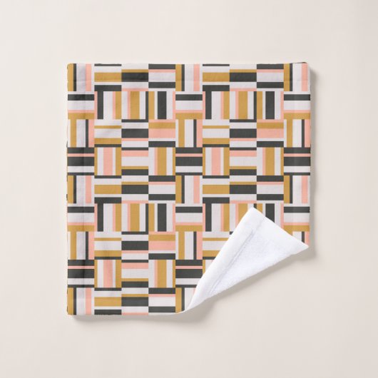 Geometrisches Form-Muster Badhandtuch Set (Waschlappen)