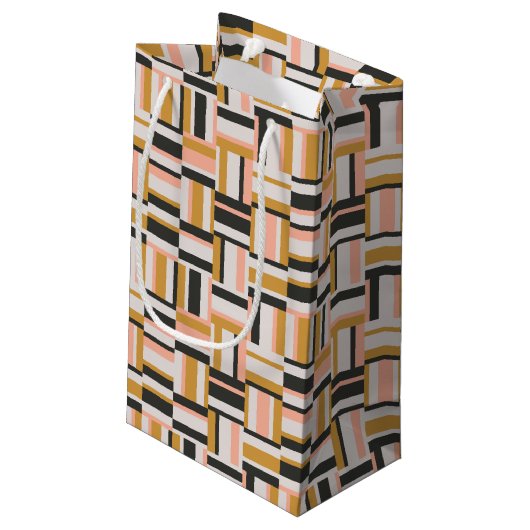 Geometrisches Form-Muster Kleine Geschenktüte (Rückseite Schrägansicht)