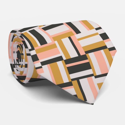 Geometrisches Form-Muster Krawatte (Gerollt)