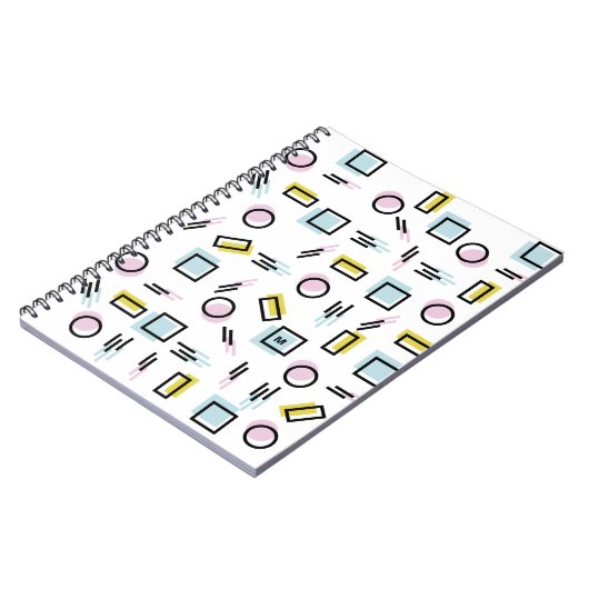 Geometrisches Form-Muster-Pastellmonogramm Notizblock (Linke Seite)