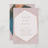 geometrisches Foto aus goldfarbenem Marmor Save th Einladung (Vorne/Hinten)