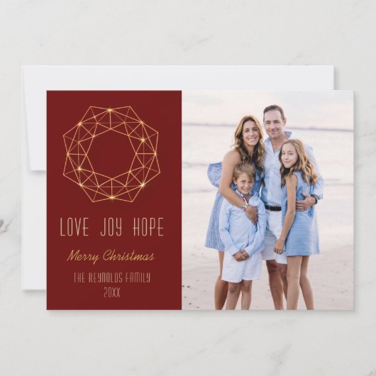 Geometrisches Foto Feiertagskarte (Vorderseite)