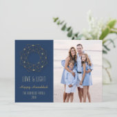 Geometrisches Foto Feiertagskarte (Stehend Vorderseite)