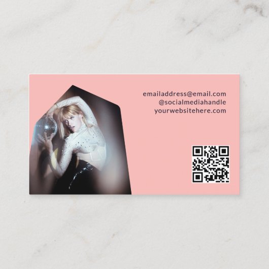 Geometrisches Foto für Navy Peach Retro Formen Per Visitenkarte (Rückseite)