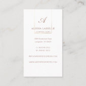 Geometrisches Foto-Layout und Monogramm in Rosa un Visitenkarte (Rückseite)