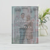 Geometrisches Foto mit weißem Rahmen Einladung (Stehend Vorderseite)