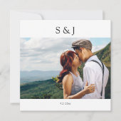 Geometrisches Foto Quadrat Weiß und Schwarz 2 Hoch Einladung (Vorderseite)