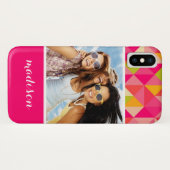 Geometrisches Foto- und Namensdreieck Case-Mate iPhone Hülle (Rückseite (Horizontal))